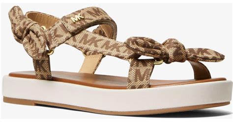 michael kors phoebe bow sandal|Phoebe Logo Jacquard Bow Sandal .